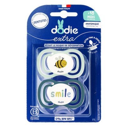 DODIE 2 SUCETTES ANATOMIQUE EXTRA FINE VERT 18M+ F6