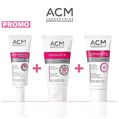 ACM DEPIWHITE PACK PROMO CREME ADVANCED 40ML+MASQUE ECLAIRCISSANT 40ML+DEPIWHITE S ECRAN 50ML