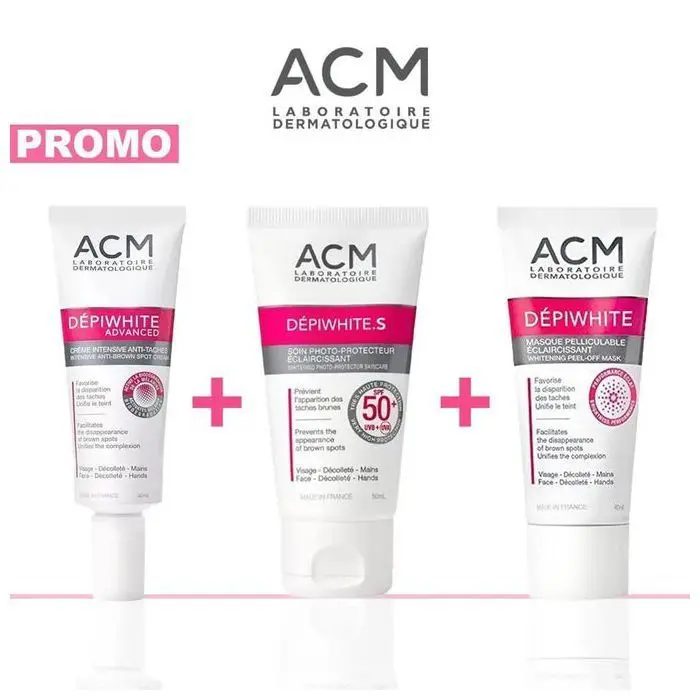 ACM DEPIWHITE PACK PROMO CREME ADVANCED 40ML+MASQUE ECLAIRCISSANT 40ML+DEPIWHITE S ECRAN 50ML