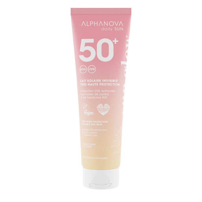 ALPHANOVA SUN GLOW LAIT SOLAIRE INVISIBLE SPF50+ 150ML