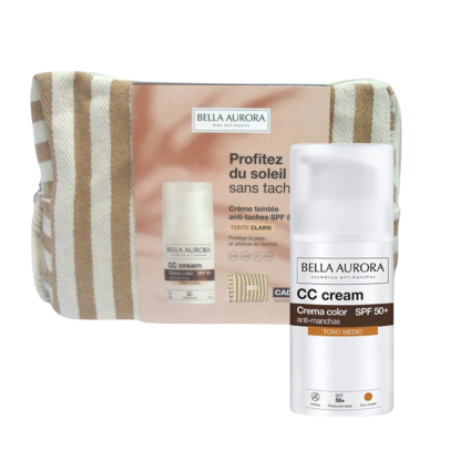 BELLA AURORA CC CREME TEINTE ANTI TACHES MEDIUM SPF50+ 30ML + TROUSSE...