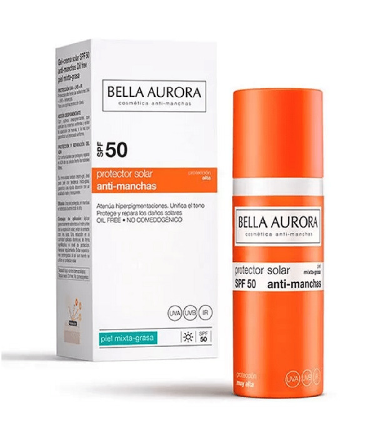 BELLA AURORA GEL CREME SOLAIRE ANTI TACHE SPF50 PMG 50ML