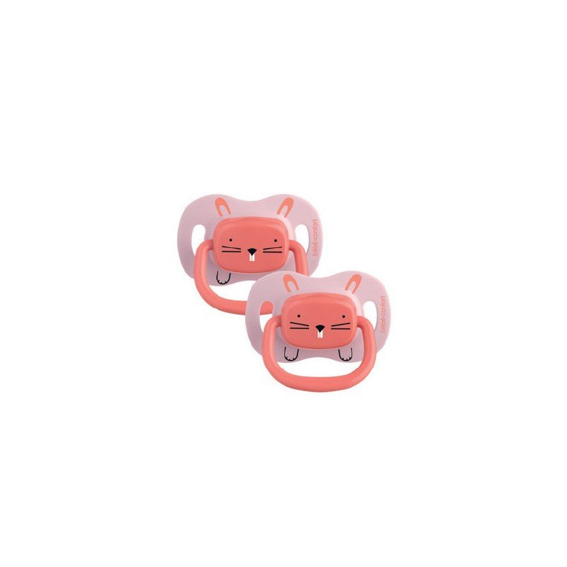 BEBE CONFORT 2 SUCETTES REVERSIBLE ANIMALS ROSE 18-36 SILICONE REF 3104202060