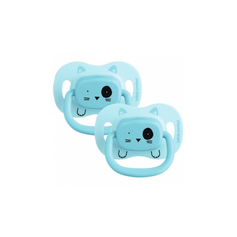 BEBE CONFORT SUCETTES REVERSIBLES – 0/6 M – SILICONE – ANIMALS BLEU...