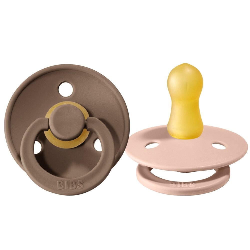 BIBS COLOUR 2 SUCETTES WOODCHUCK/BLUSH TAILLE 1 REF 110215