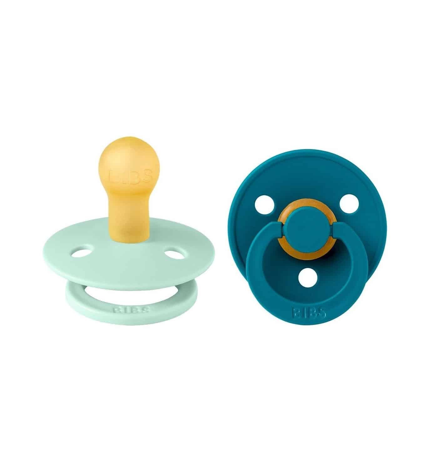 BIBS COLOUR 2 SUCETTES MORDIC MINT/FOREST LAKE TAILLE 1 REF 110293