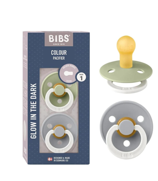 BIBS SUPREME SILICONE 2 SUCETTES SAGE GLOW / COULD GLOW TAILLE 2...