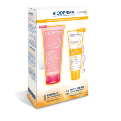 BIODERMA COFFRET PHOTODERM MAX FLUIDE SPF100 TEINTE CLAIRE 40ML+OFFRE (SEBIUM/SENSIBIO) H2O/GEL MOUSSANT...