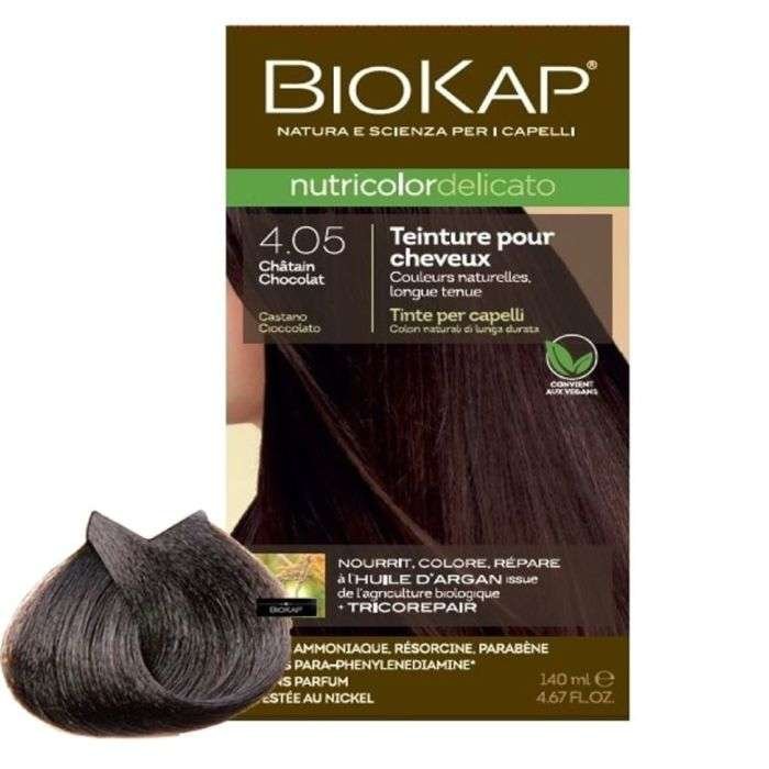BIOKAP NUTRICOLOR DELICATO RAPID 4.05 CHATAIN CHOCOLAT