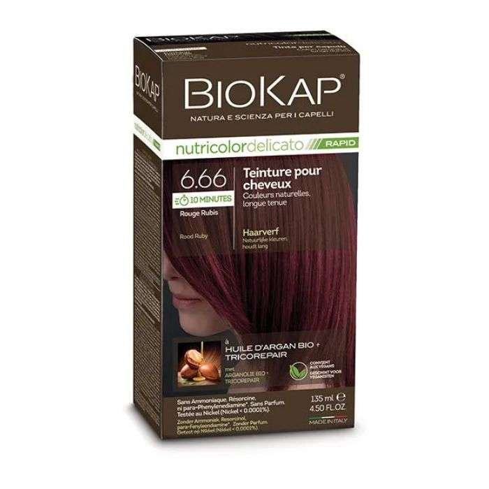 BIOKAP NUTRICOLOR DELICATO RAPID 6.66 ROUGE RUBIS