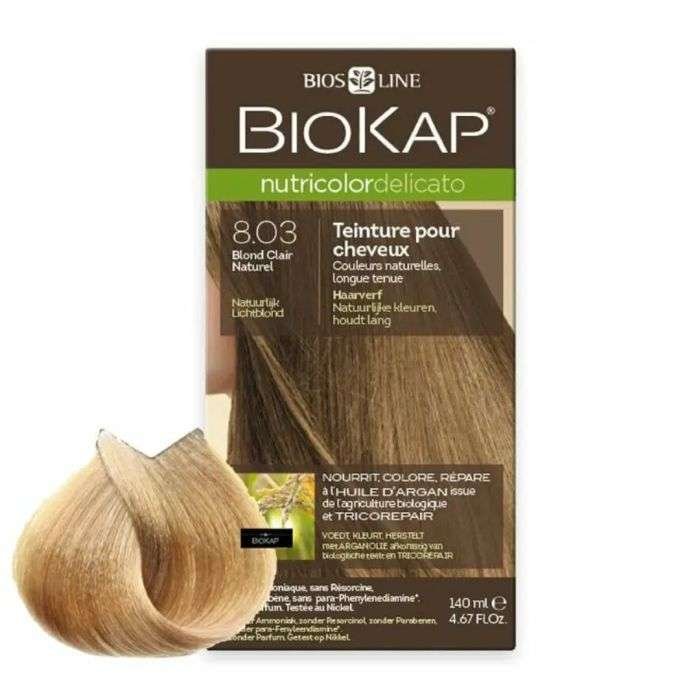 BIOKAP NUTRICOLOR DELICATO RAPID 8.03 BLOND CLAIR NATUREL 140ML
