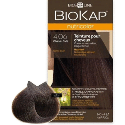 BIOKAP NUTRICOLOR 4.06 CHATAIN CAFE NEW