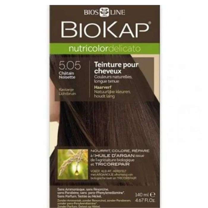 BIOKAP NUTRICOLOR DELICATO 5.05 CHATAIN NOISETTE NEW