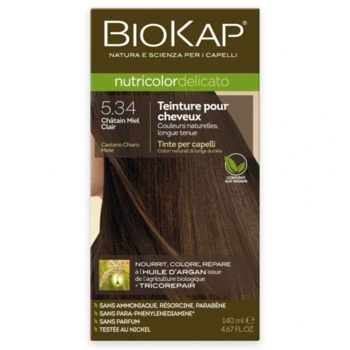 BIOKAP NUTRICOLOR DELICATO 5.34 CHATAIN MIEL CLAIR NEW