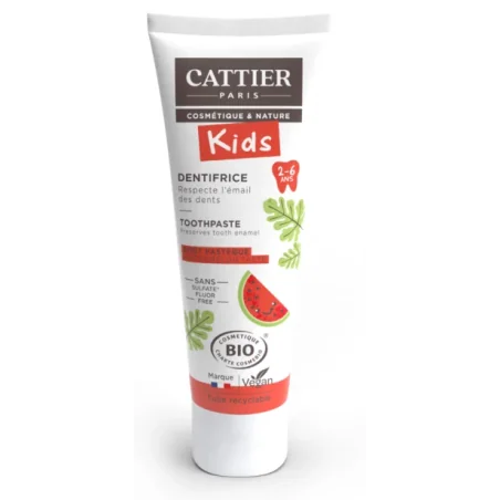 CATTIER DENTIFRICE 2-6 GOUT PASTEQUE 50ML NEW