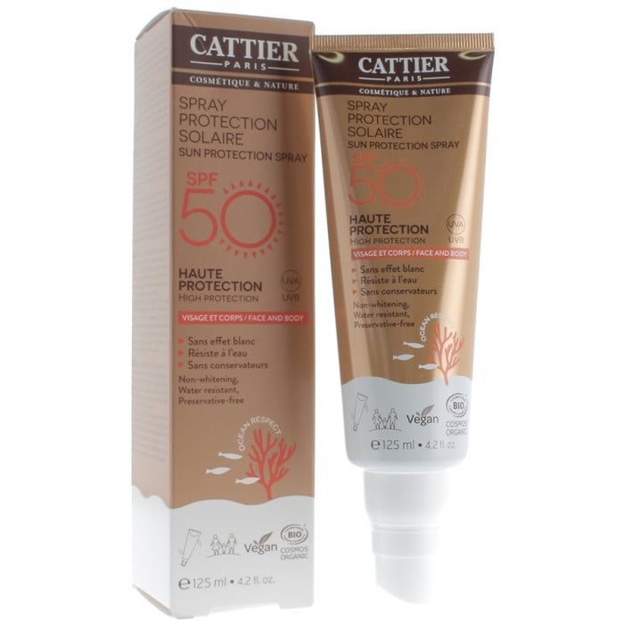 CATTIER SPRAY PROTECTION SOLAIRE VISAGE & CORPS SPF50 125ML
