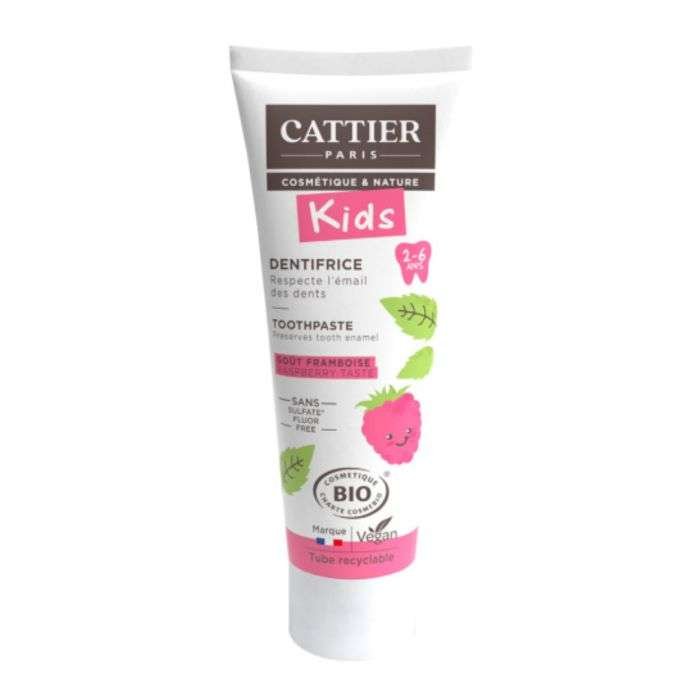 CATTIER DENTIFRICE 2-6 SS FLUOR FRAMBOISE 50ML NEW