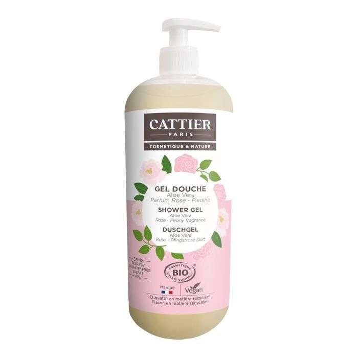 CATTIER GEL DOUCHE ALOE VERA PARFUM ROSE PIVOINE 1L