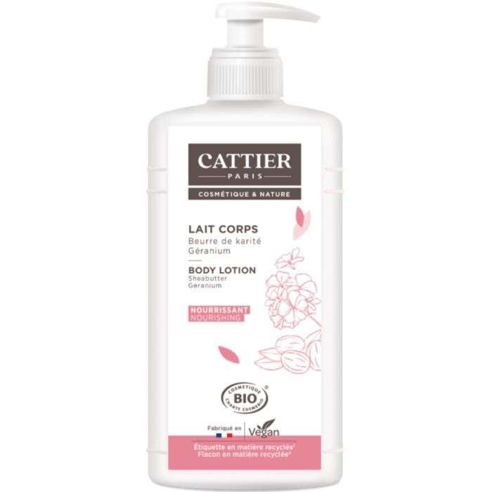 CATTIER LAIT CORPS SECHE NOURRISSANT KARITE GERANIUM 500ML