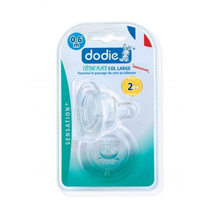 DODIE 2 TETINES PLATE SENSATION+ COL LARGE D1 0-6M