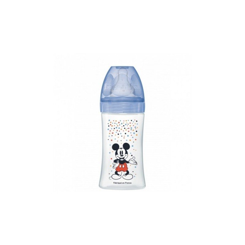DODIE BIB INITIATION+ AVEC ANSES MICKEY BLEU 0-6M 270ML