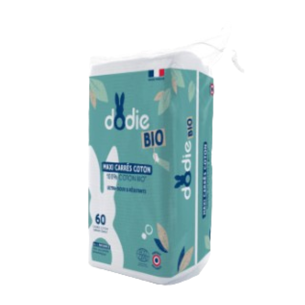 DODIE MAXI CARRES COTON 3EN1 SIEGE VISAGE MAINS 100% BIO *60