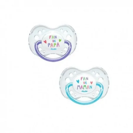 DODIE 2 SUCETTES ANATOMIQUES DUO FAN 18M+ A44