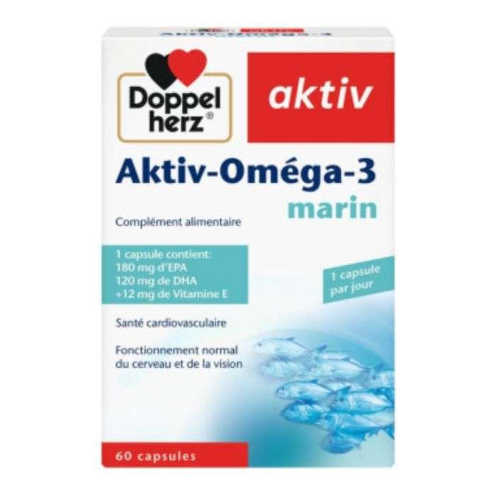 DOPPEL HERZ AKTIV OMEGA 3 MARIN 60 CAPSULES NEW