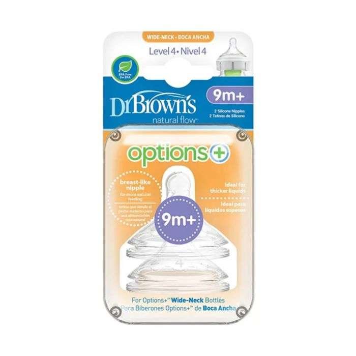 DR BROWNS 2 TETINES SILICONE OPTION+ 9M+ WN3201