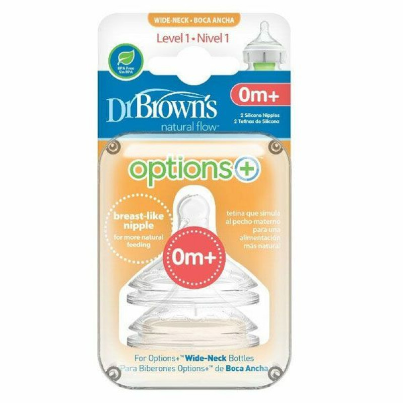 DR BROWNS 2 TETINES OPTION+ LEVEL 1 0M+ WN1201