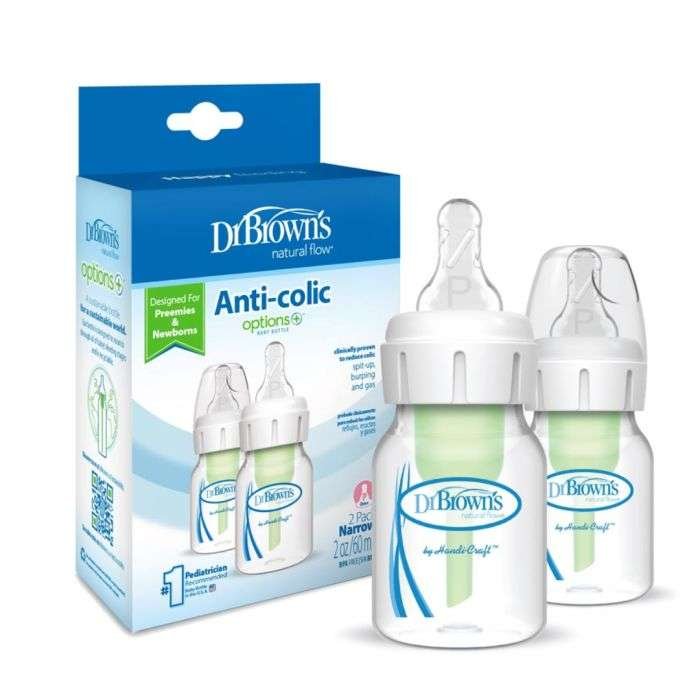 DR BROWNS 2 BIBERONS ANTI COLIQUE ETROIT *60ML SB2200
