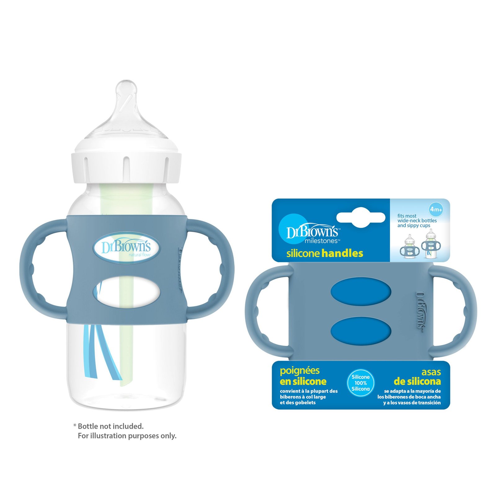 DR BROWNS SILICONE HANDLES BLEU AC009