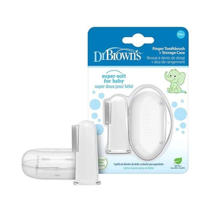 DR BROWNS BROSSE A DENTS EN SILICONE AVEC ETUI 3M+ HG126