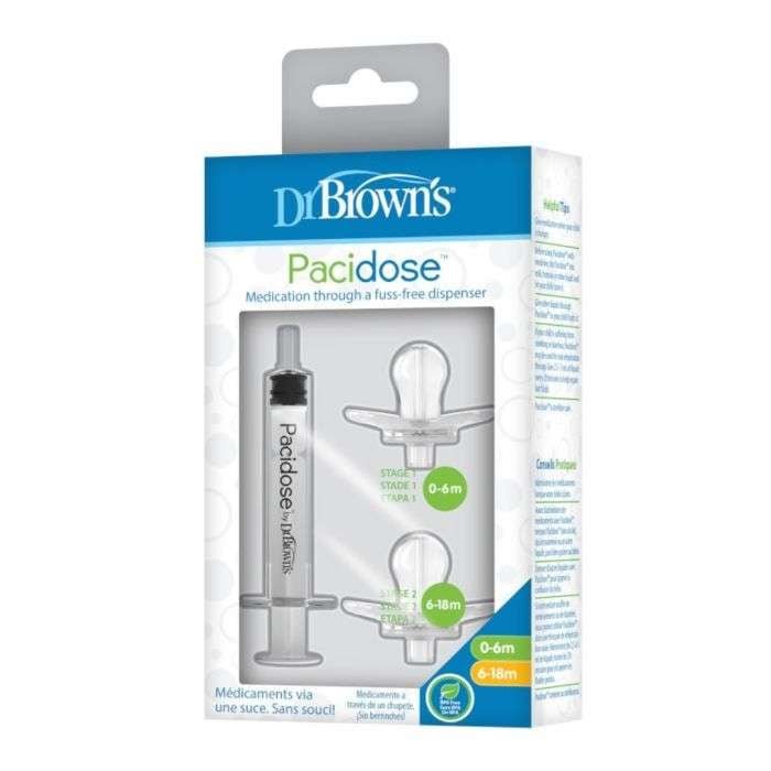 DR BROWNS PACIDOSE 2 SUCETTES DISTRIBUTEUR DE MEDICAMENTS 0-6M/6-18M HG100