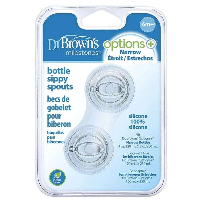 DR BROWNS 2 TETINES TRANSITION A BEC COLE ETROIT 6M+ SR210