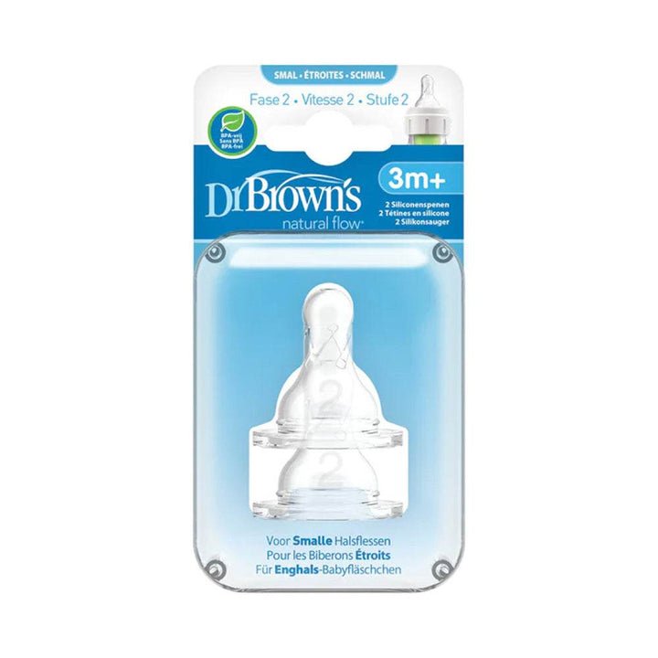 DR BROWNS 2 TETINES SILICONE NARROW LEVEL2 3M+ 322INTL