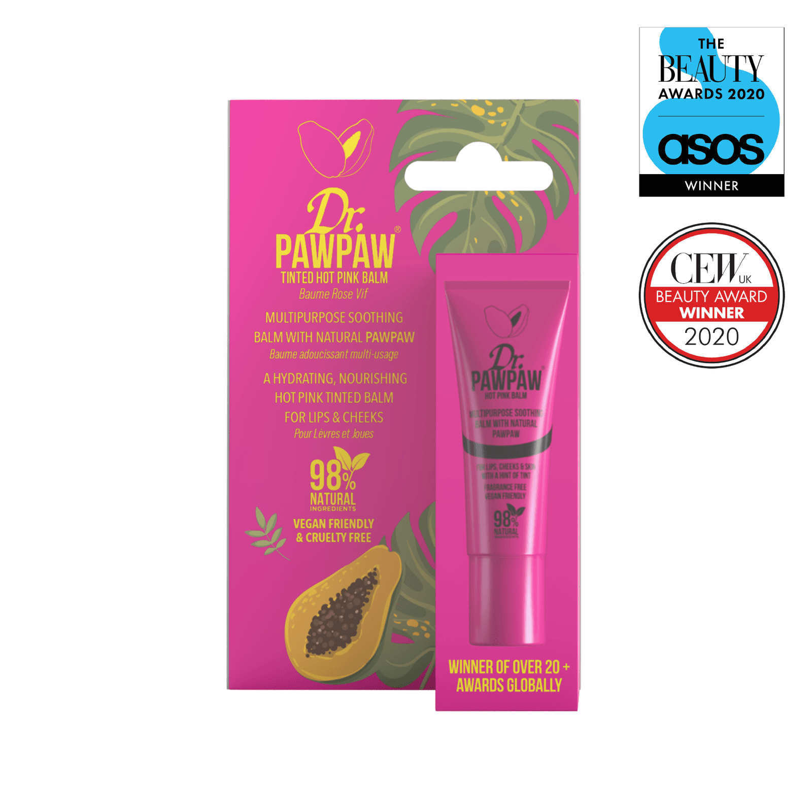 DR PAWPAW TINTED HOT PINK BALM MULTIPURPOSE 10ML