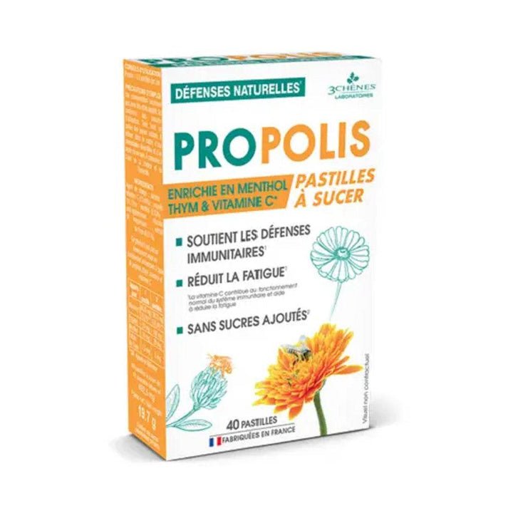 3 CHENES PROPOLIS PASTILLES A SUCER 40 UNITES