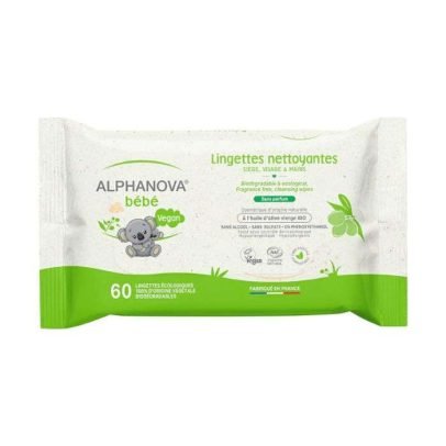 ALPHANOVA BEBE LINGETTES NETTOYANTES A L’HUILE D’OLIVE *60