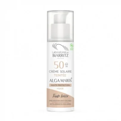 BIARRITZ ALGA MARIS CREME SOLAIRE VISAGE TEINTEE IVOIRE SPF50 50ML