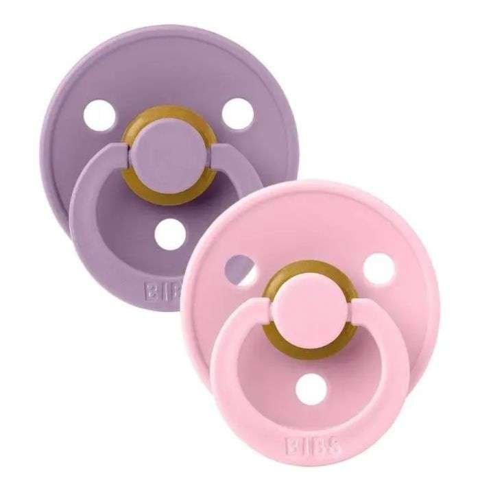 BIBS COLOUR 2 SUCETTES LAVENDER/BABY PINK TAILLE 2 REF 120220