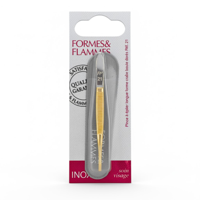 FORMES&FLAMMES PINCE A EPILER ACIER FORGE CHROME MORS ETROITS 8CM REF10