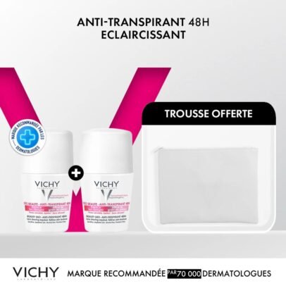 VICHY DEO BILLE ECLAIRCISSANT 50ML LOT DE 2 + TROUSSE OFFERTE