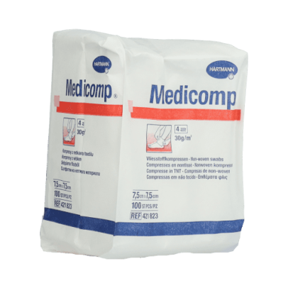 HARTMANN COMPRESSES MEDICOMP 7.5CM*7.5CM 100PCS NEW REF 411843