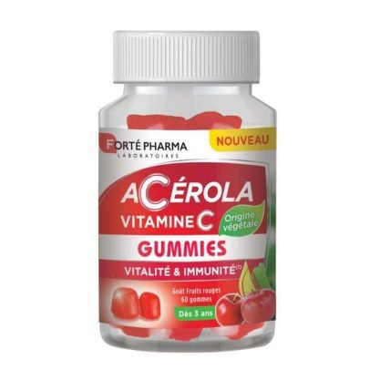 FORTE PHARMA ACEROLA VITAMINE C GOUT FRUITS ROUGES 60 GOMMES