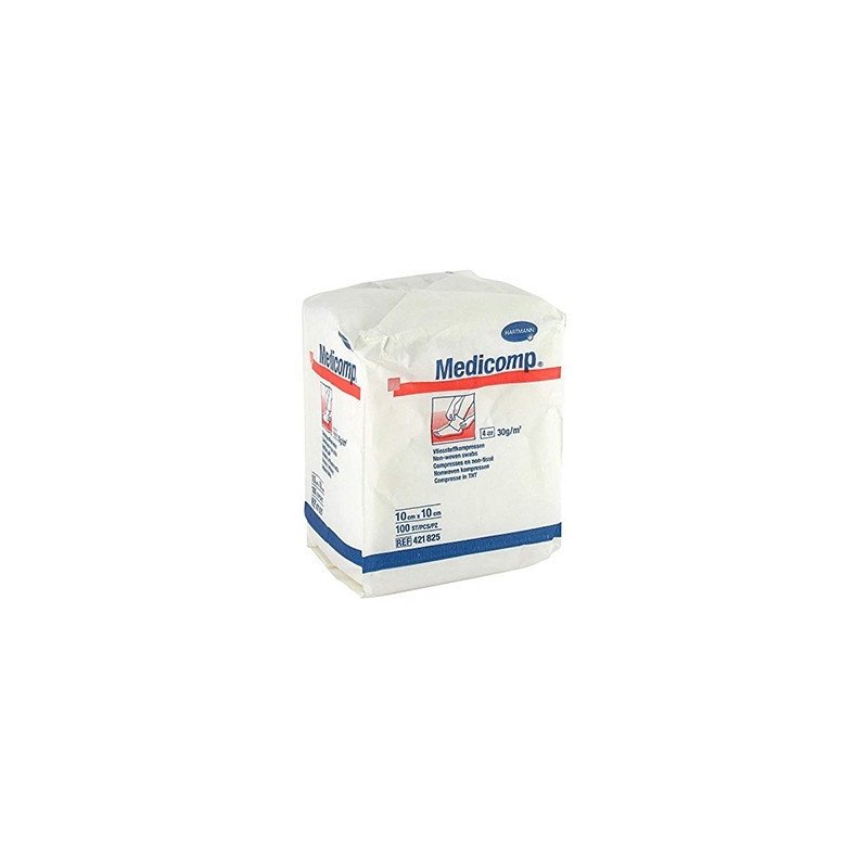 HARTMANN COMPRESSES MEDICOMP NON STERILES 10CM*10CM (100PSC) REF411845