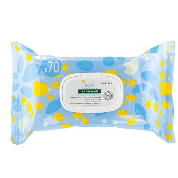 KLORANE BEBE LINGETTES DOUCES 70 U