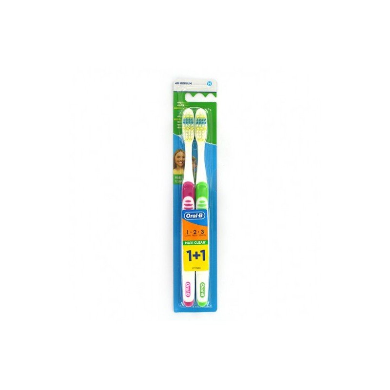 ORAL B BROSSE A DENTS 3 EFFECT NATURAL FRESH MEDIUM 1+1