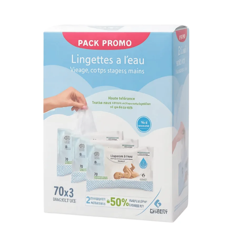 GILBERT LINGETTES À L'EAU PACK PROMO 3*70U BIODEGRADABLES (-50% SUR LA 3...
