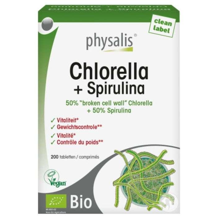 PHYSALIS CHLORELLA + SPIRULINE BIO 200 COMPRIMES